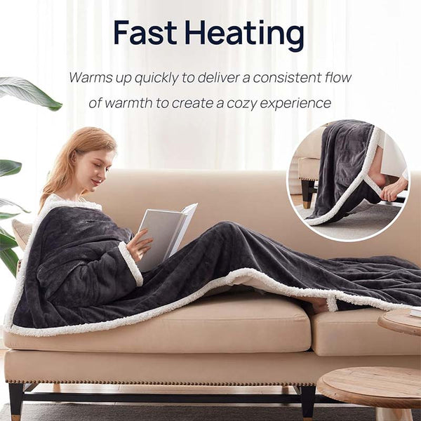 Electric WearableThrow Blanket with Sleeves