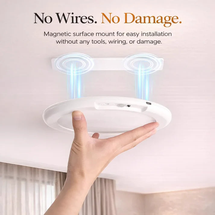  Motion Sensor Rechargeable Ceiling Light , 3 Color Modes, Motion Sensor with Remote, Wireless Battery-Operated Magnetic LED Lights for Shower, Closet, Pantry, Shed, Hallway, Porch, Garage