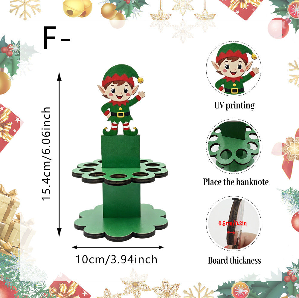✨Buy 3, Get 1 FREE 100% -Christmas Tabletop Wooden Money Holder 🎁