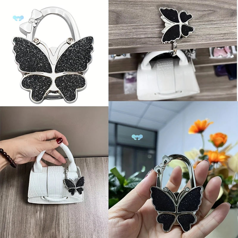 Butterfly Purse Hook Foldable Handbag Table Hanger for Women