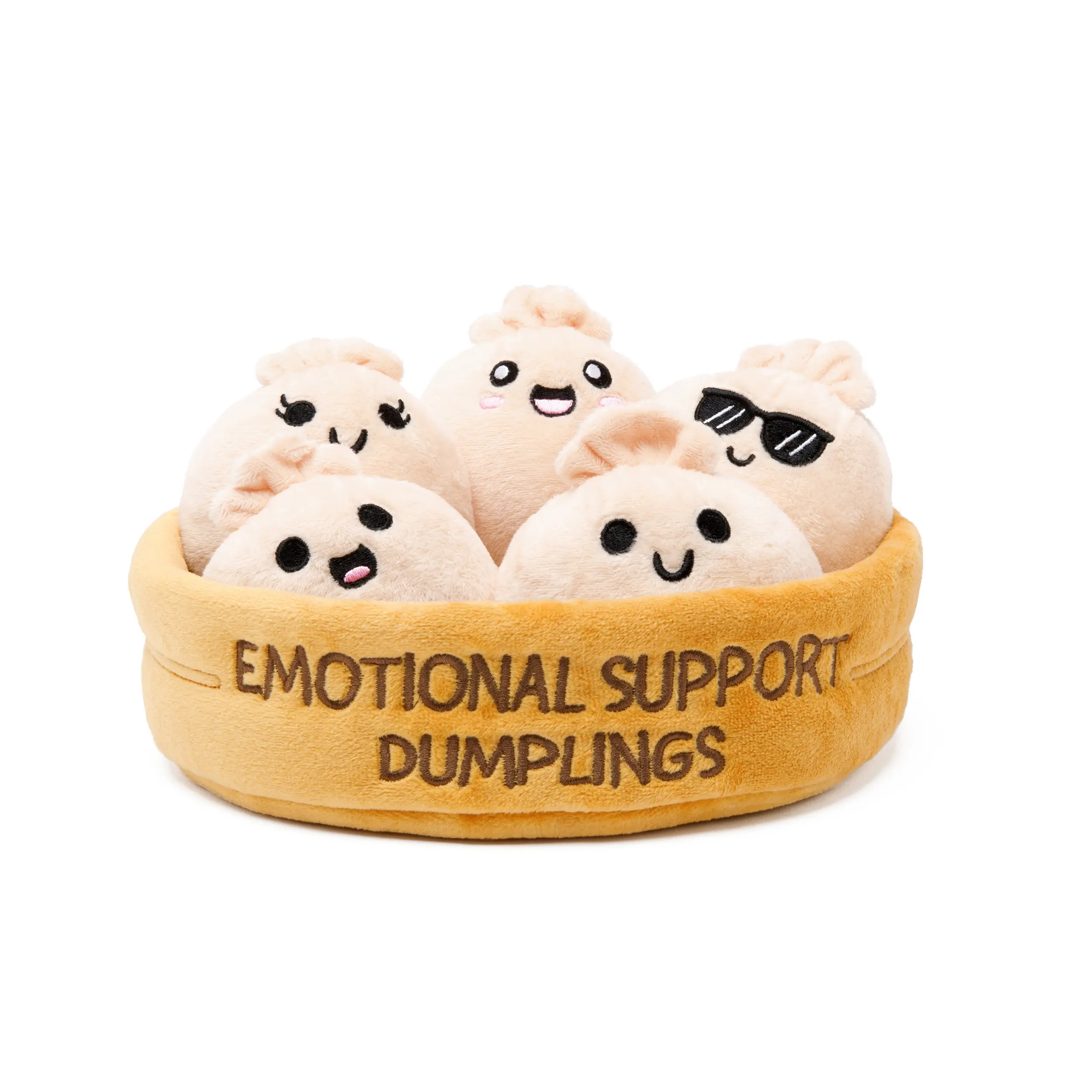 Soft Cuddly Dumpling Stuffed Animal Set, Portable Basket Included, Lovely Gifts for family