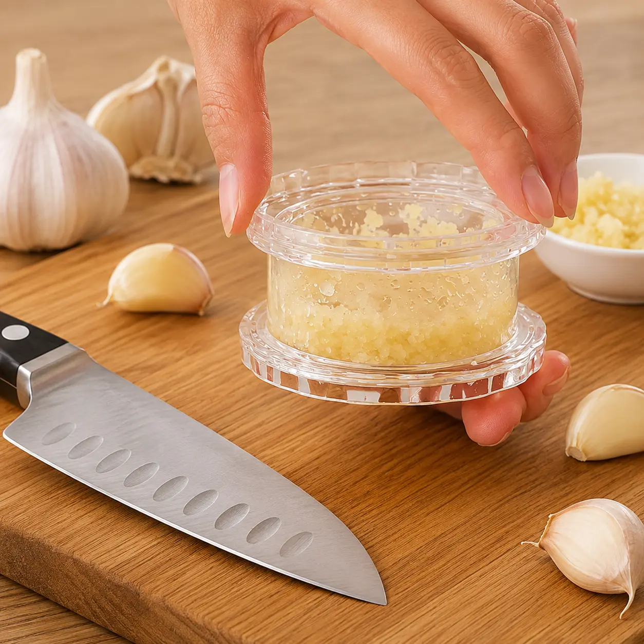 Manual Garlic Twister & Masher - Multi-Functional Mincer for Garlic, Onion, Ginger, Herbs, Nuts - Impact-Resistant Kitchen Gadget & Home Accessory