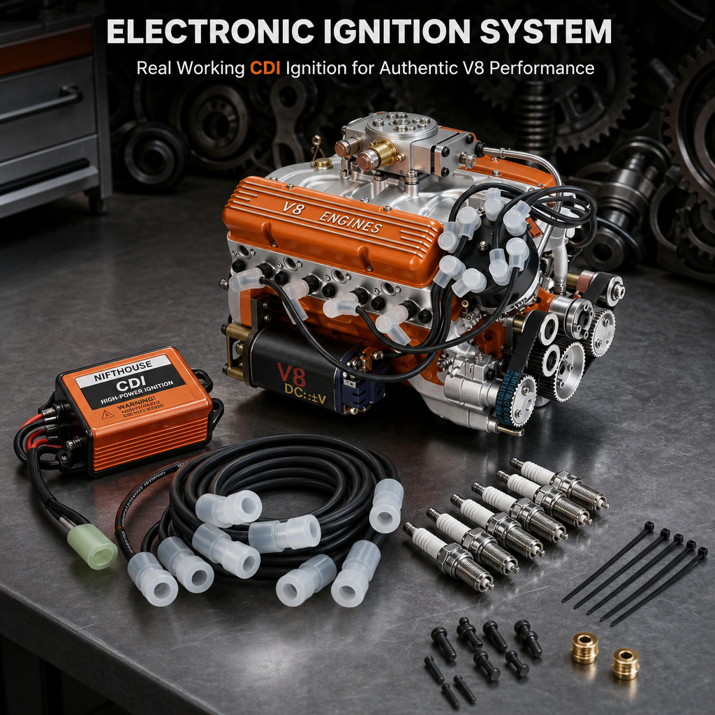 V8 engine ignition system components