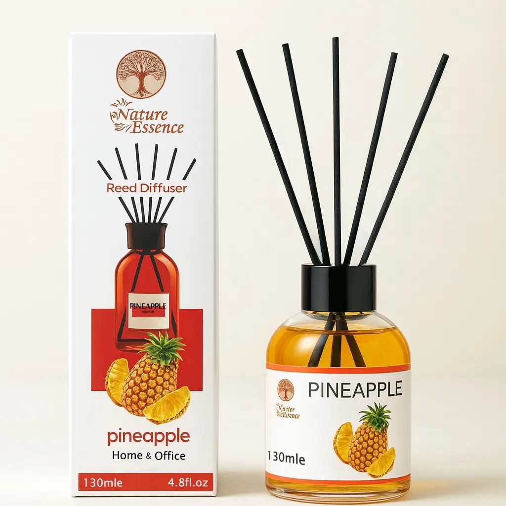 130ml Reed Diffuser Set with Natural Rattan Sticks, Long-Lasting Scented Fragrance Oil, Glass Bottle Aromatherapy Diffuser for Living Room, Bedroom, Bathroom & Office, Home Decor Gift