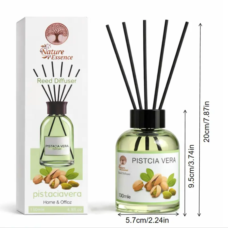 130ml Reed Diffuser Set with Natural Rattan Sticks, Long-Lasting Scented Fragrance Oil, Glass Bottle Aromatherapy Diffuser for Living Room, Bedroom, Bathroom & Office, Home Decor Gift
