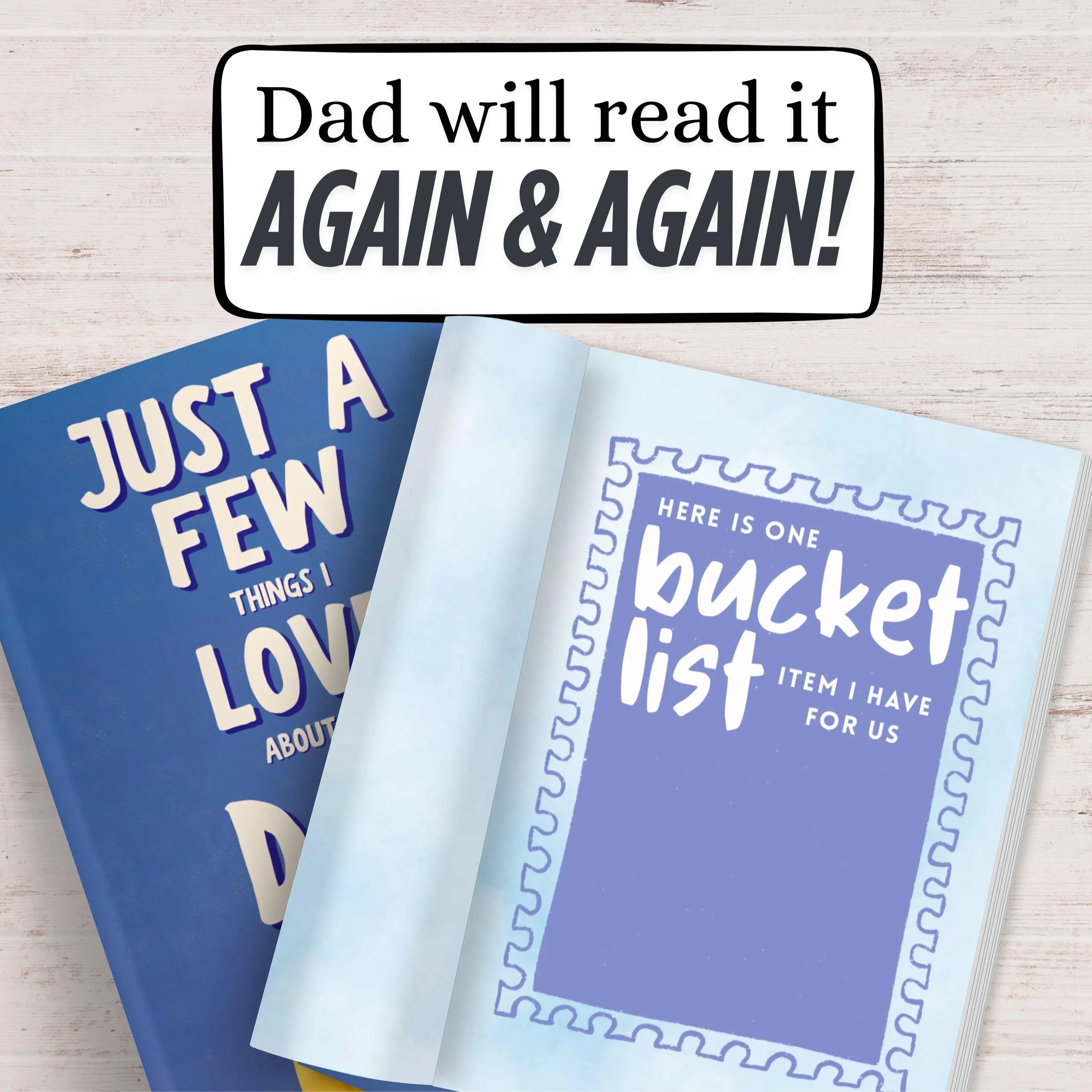 Personalized Memory Book for Dad, Fill In The Blank Journal, Just A Few Things I Love About You, Father's Day Keepsake Gift