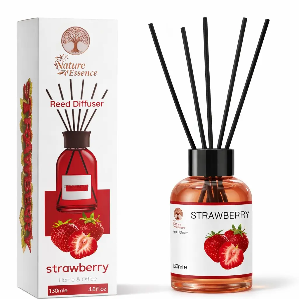 130ml Reed Diffuser Set with Natural Rattan Sticks, Long-Lasting Scented Fragrance Oil, Glass Bottle Aromatherapy Diffuser for Living Room, Bedroom, Bathroom & Office, Home Decor Gift
