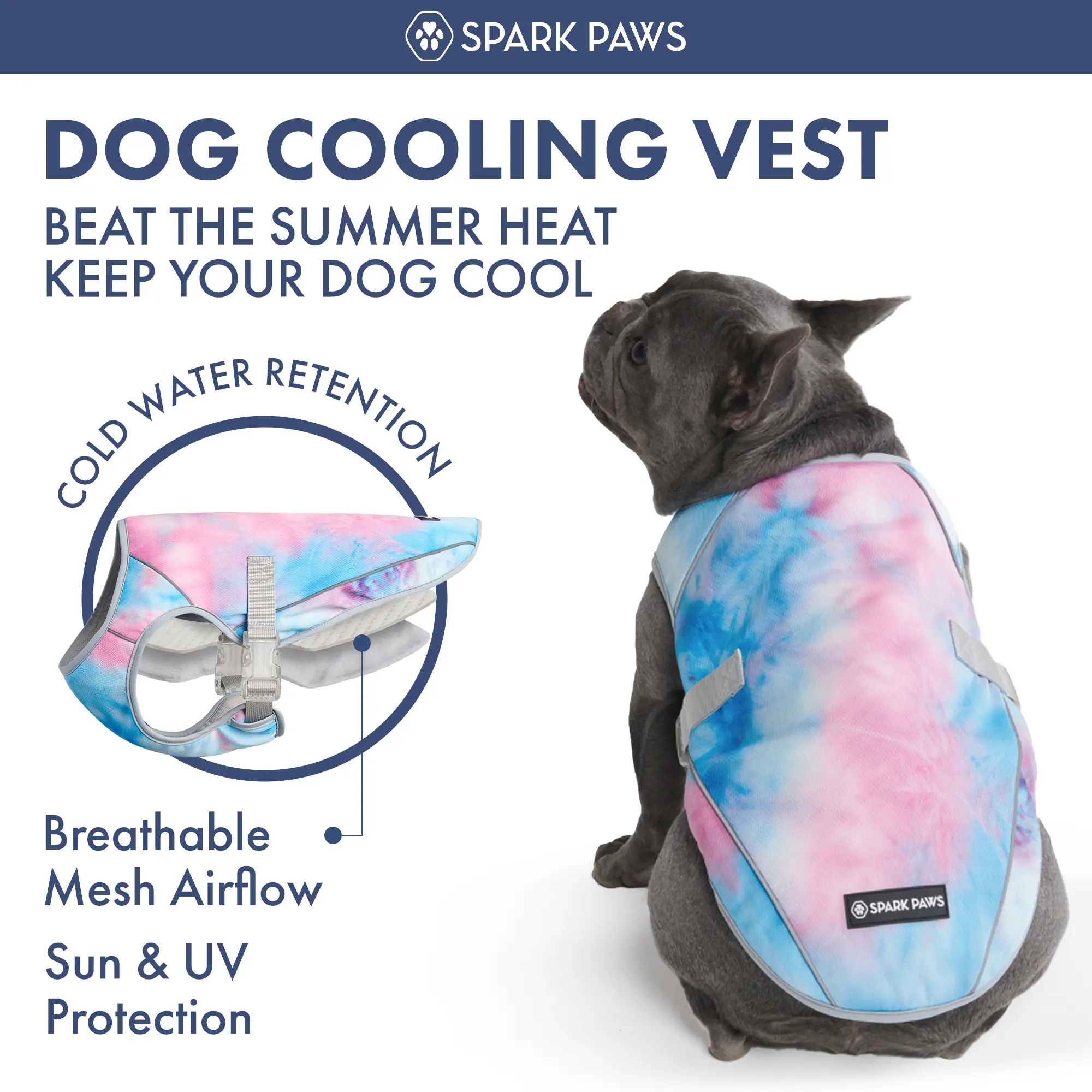 Spark Paws Chilltech Dog Cooling Vest - Lightweight & UV Protection