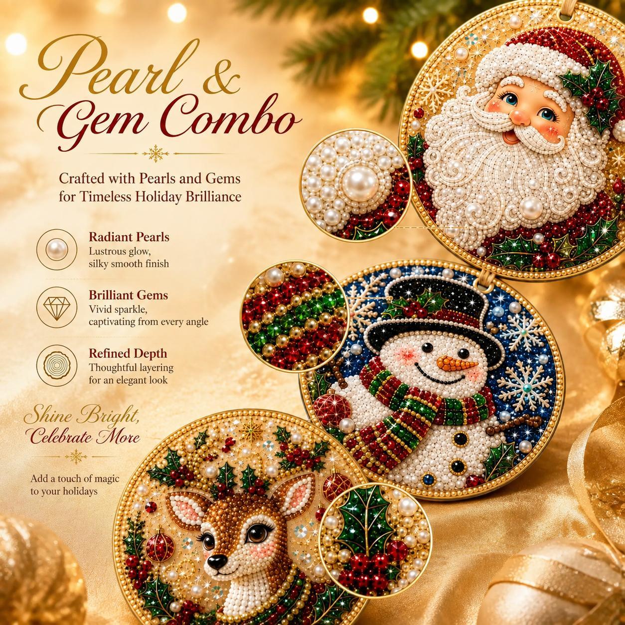 6Pcs/12Pcs Christmas DIY Diamond Painting Ornaments Kit, Xmas Tree Hanging Pendant, Handmade Craft Decoration Gift for Holiday Home Party