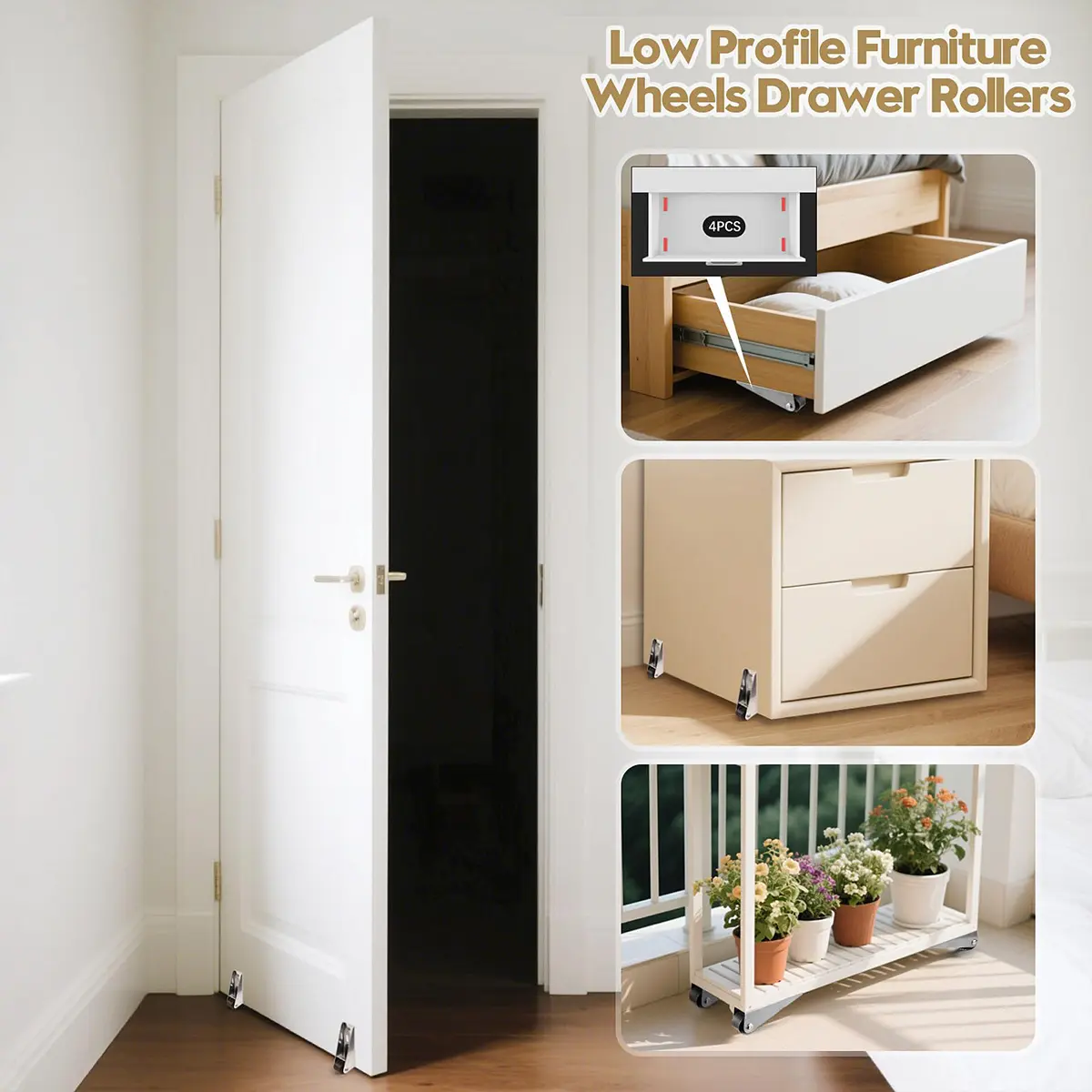 Heavy Duty Rigid Caster Wheels for Doors - Smooth Silent Support
