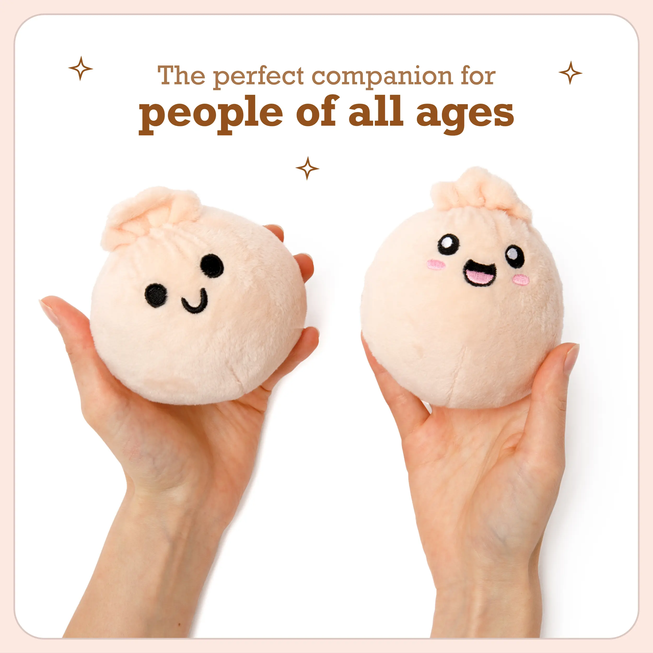 Soft Cuddly Dumpling Stuffed Animal Set, Portable Basket Included, Lovely Gifts for family