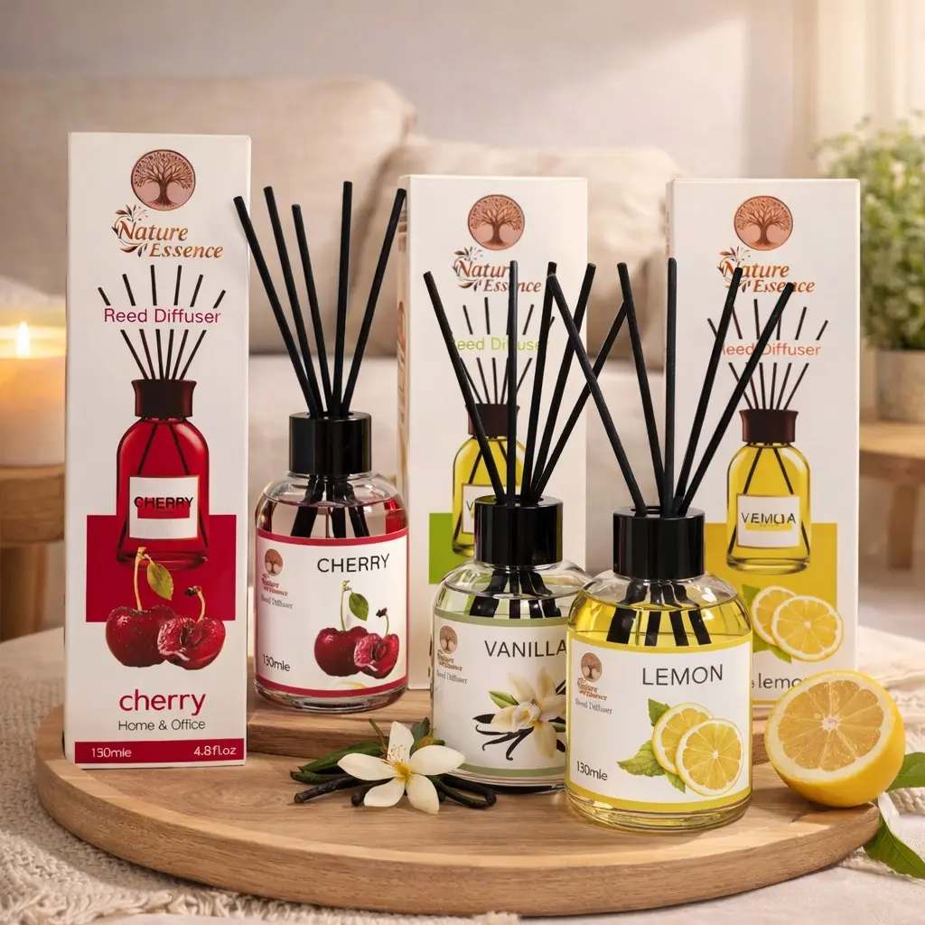 130ml Reed Diffuser Set with Natural Rattan Sticks, Long-Lasting Scented Fragrance Oil, Glass Bottle Aromatherapy Diffuser for Living Room, Bedroom, Bathroom & Office, Home Decor Gift