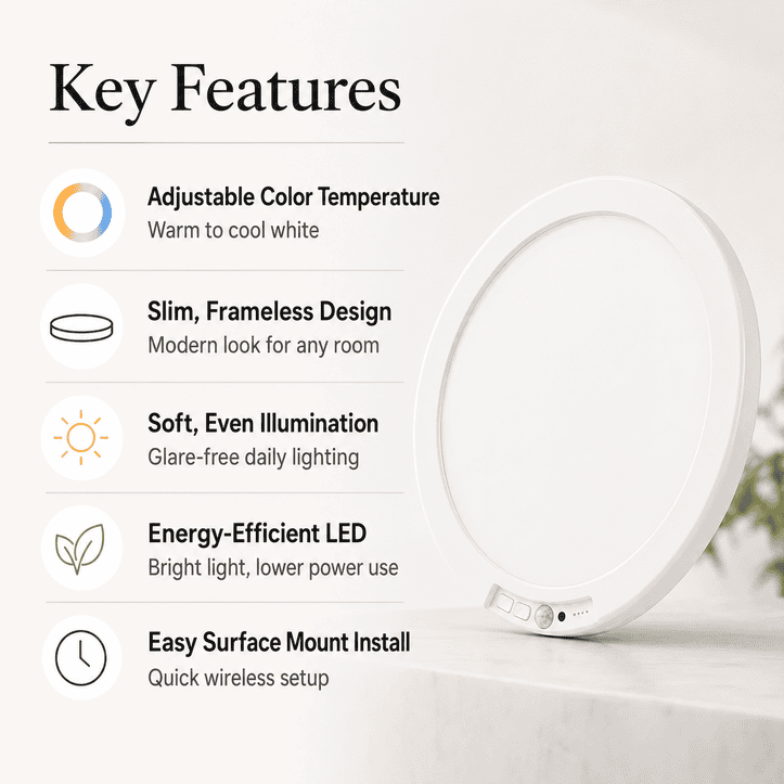  Motion Sensor Rechargeable Ceiling Light , 3 Color Modes, Motion Sensor with Remote, Wireless Battery-Operated Magnetic LED Lights for Shower, Closet, Pantry, Shed, Hallway, Porch, Garage