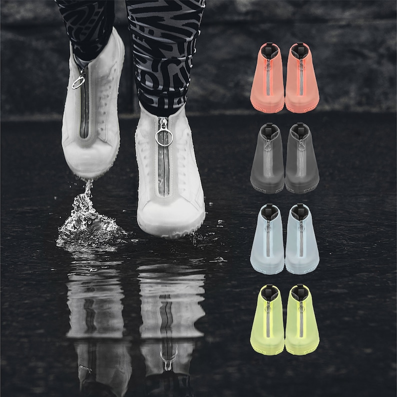 🌧️ Reusable Silicone Waterproof Shoe Covers | Non-Slip 5 Colors Rain Overshoes
