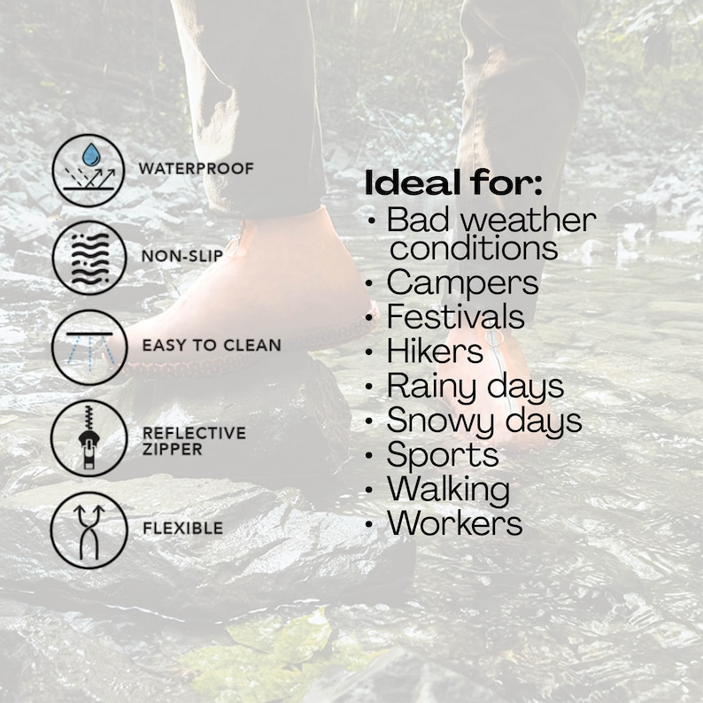 🌧️ Reusable Silicone Waterproof Shoe Covers | Non-Slip 5 Colors Rain Overshoes