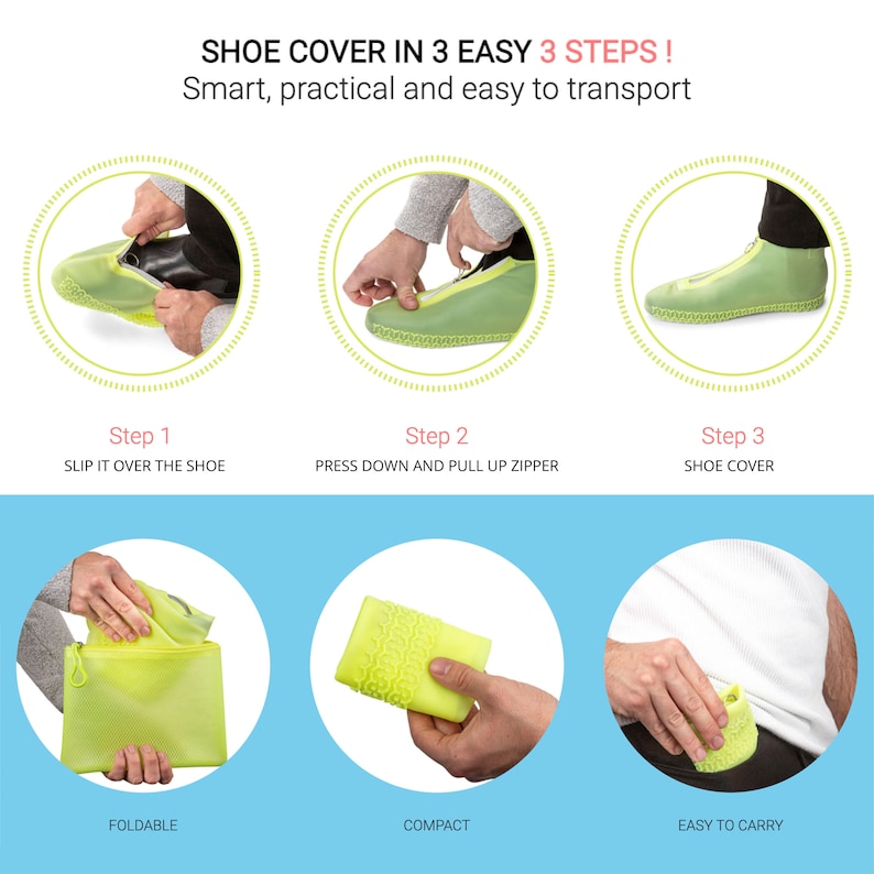 🌧️ Reusable Silicone Waterproof Shoe Covers | Non-Slip 5 Colors Rain Overshoes