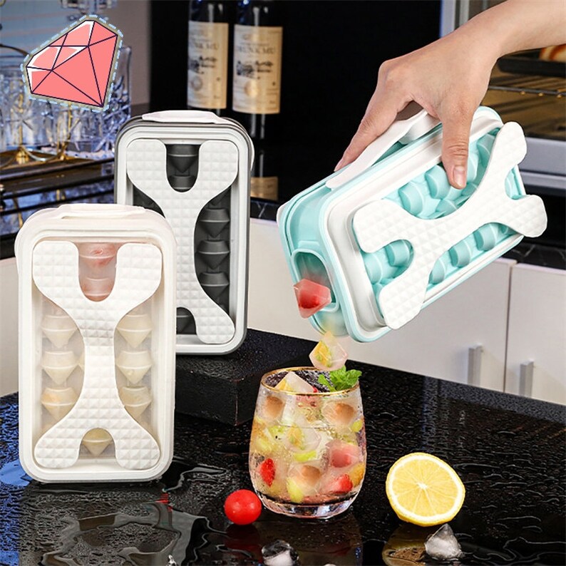 2in1 Portable Silicone Ice Mold: Diamond & Ball Ice Maker