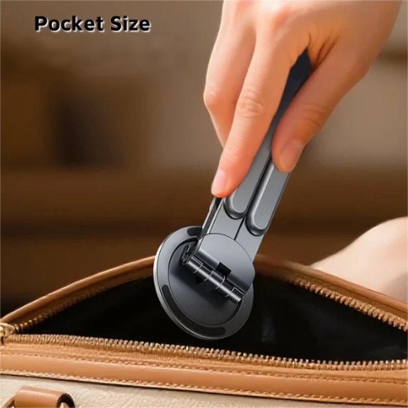 50% OFF! All-In-One Aluminum Phone/Laptop/Tablet Stand, Pocket-Sized Magnetic Mount, Secure Hold Against Knocks