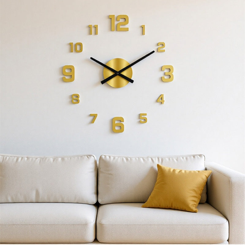 3D DIY Luminous Acrylic Wall Clock Set, Silent Frameless Mirror Quartz Clock, Self-Adhesive Decorative Clock for Living Room Bedroom Office