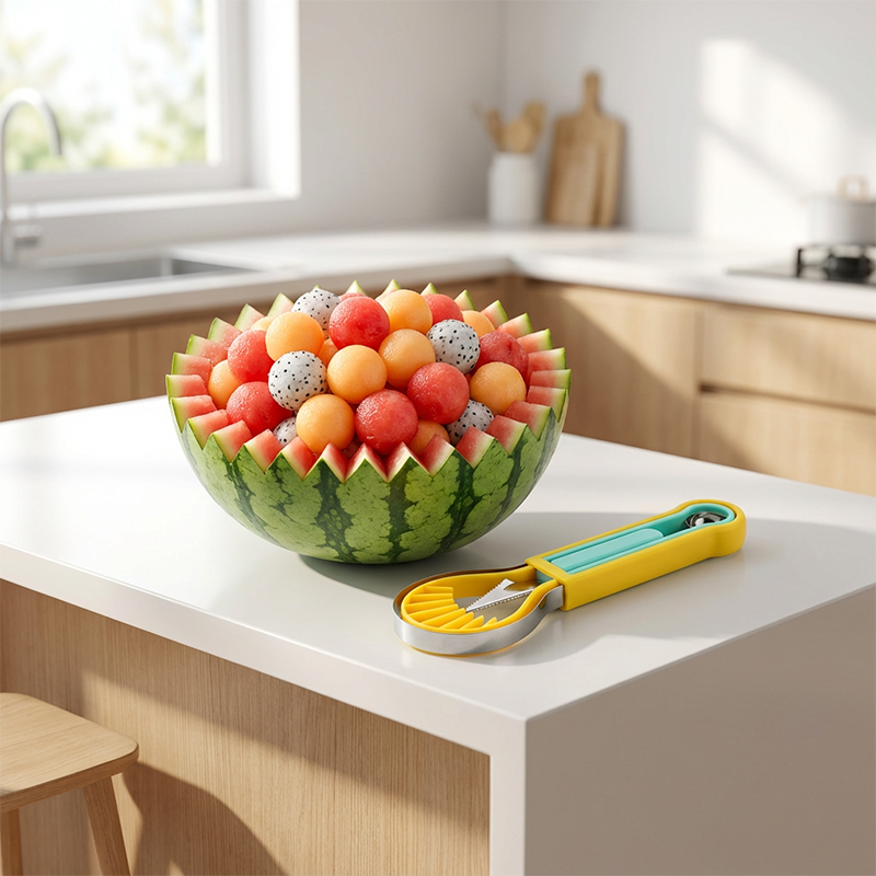 🍉🔥Kit Cortador y Bolas de Fruta Multifunción | Herramienta de Cocina para Sandía y Melón
