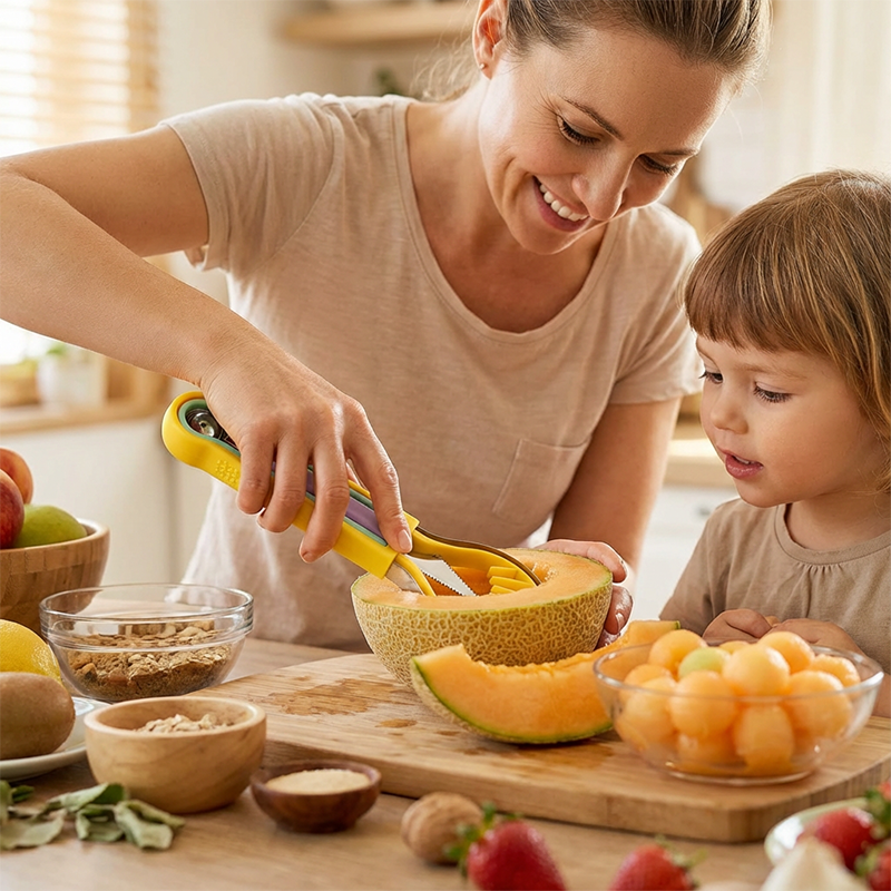 🍉🔥Kit Cortador y Bolas de Fruta Multifunción | Herramienta de Cocina para Sandía y Melón