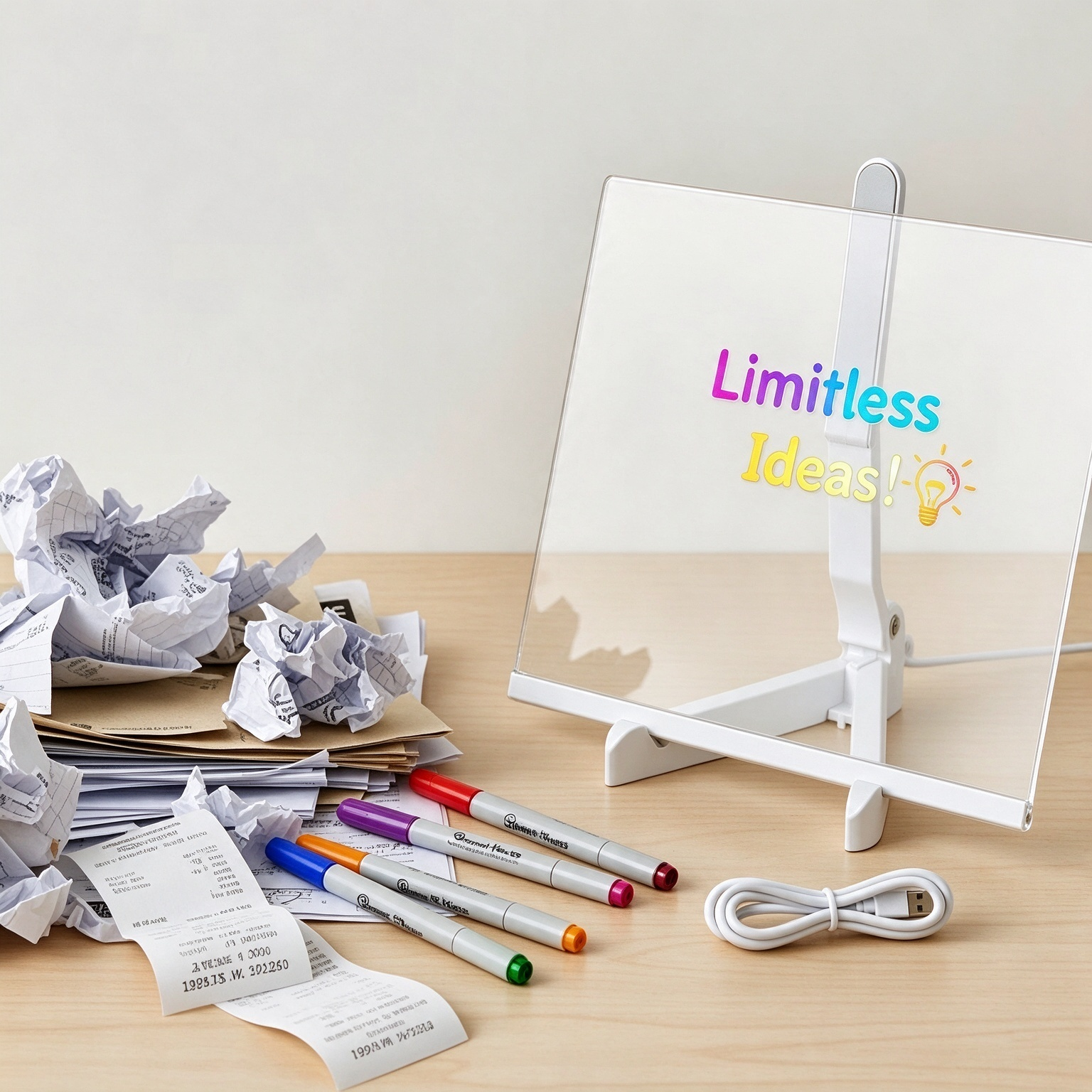 LED Color Glow Note Board, Erasable Acrylic Glowing Art Board for Children & Family Messages