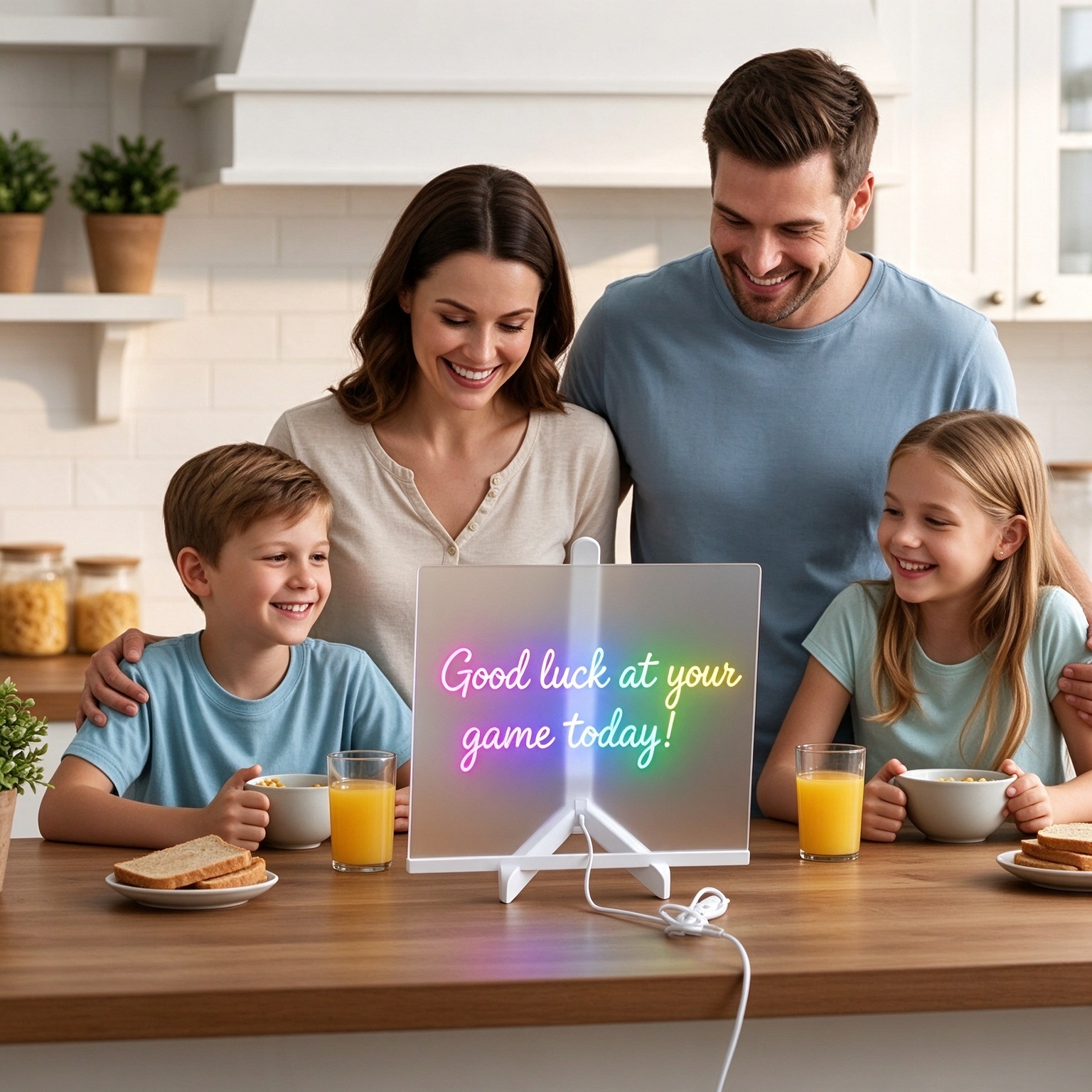 LED Color Glow Note Board, Erasable Acrylic Glowing Art Board for Children & Family Messages