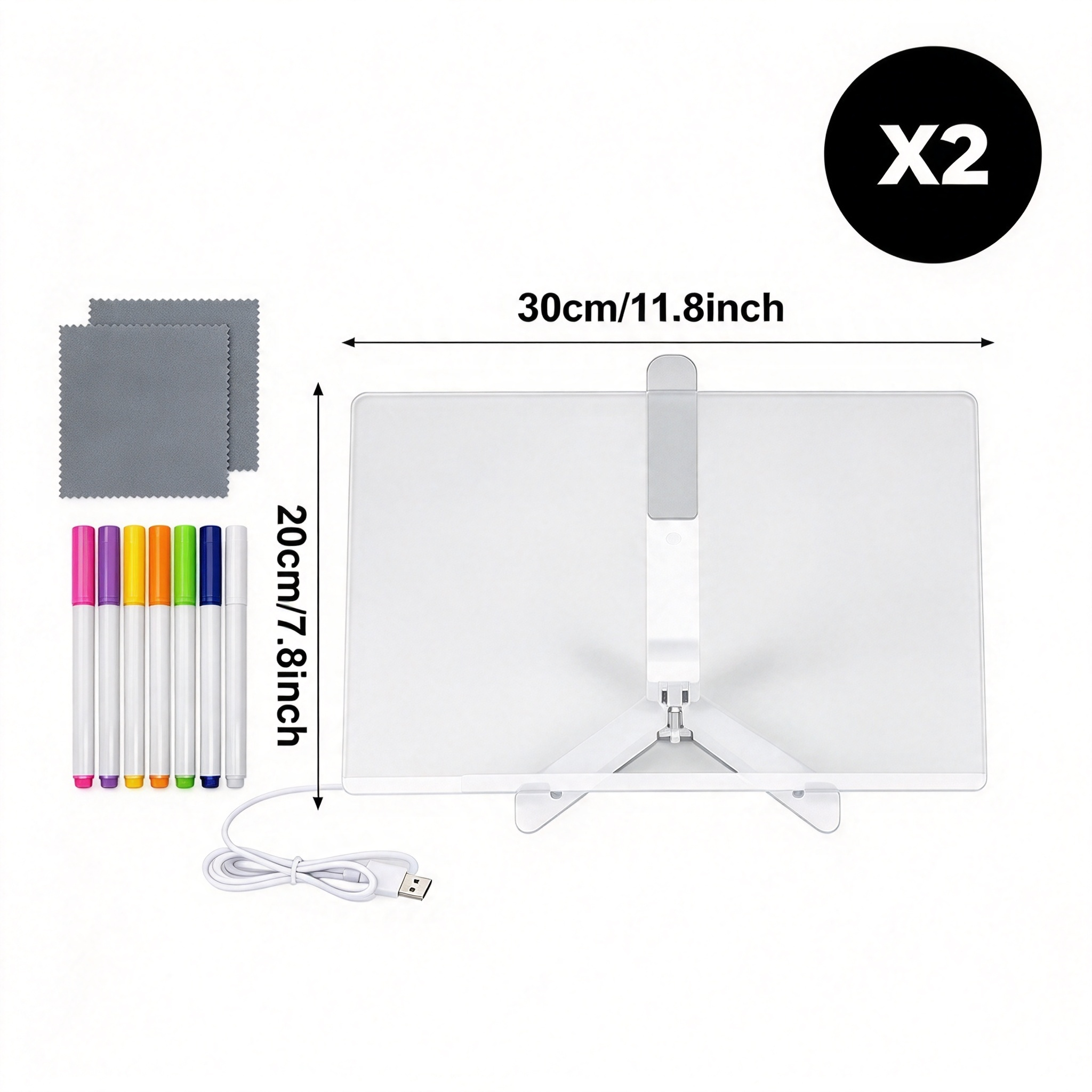 LED Color Glow Note Board, Erasable Acrylic Glowing Art Board for Children & Family Messages