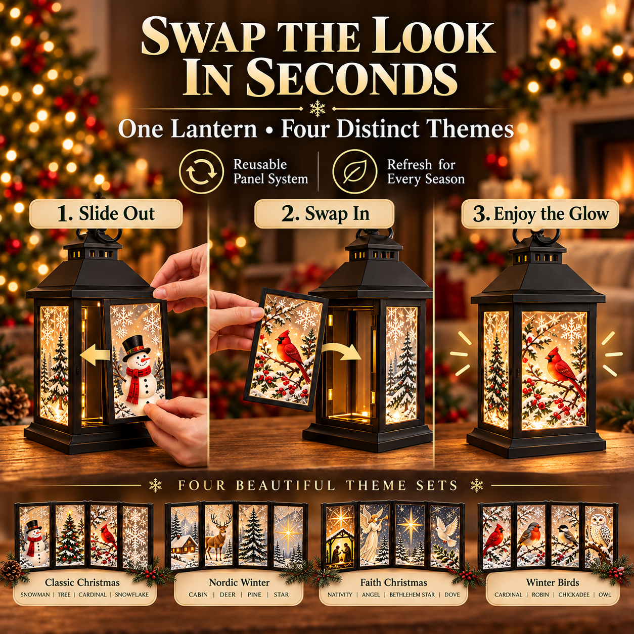 Interchangeable Crystal Lantern™ – Light-Up Holiday Décor - image 6