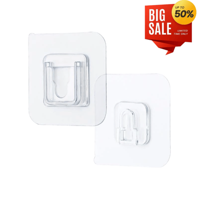 Hole‑Free Interlocking Wall Hanging Hooks | Damage‑Free Double‑Sided Buckle Hooks