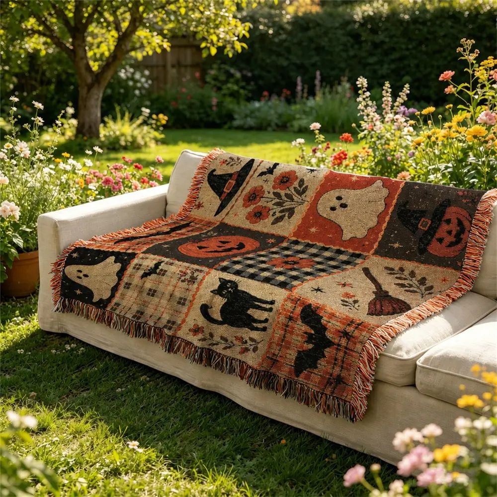 Multi-Function Woven Tassel Blanket, 130x160cm