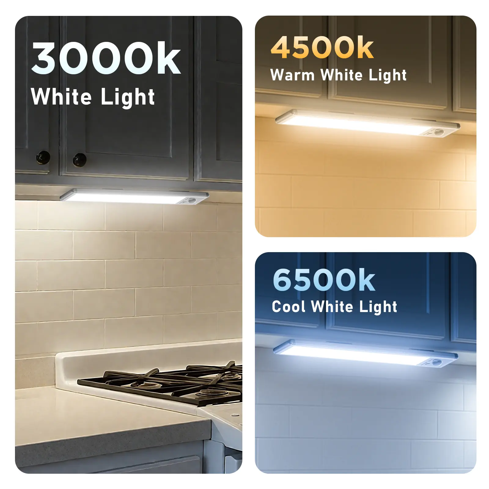 Motion Sensor Under Cabinet Lights - Dimmable & Rechargeable