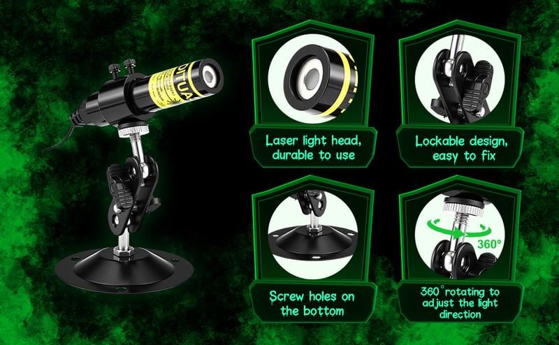Halloween Laser Swamp Light Works with Low Lying Fog Machine(not equipped), Green Laser Level Line Laser Fog Swamp Halloween Projector Lights DIY Halloween Decorations for Yard Creepy Haunted House Decor Garden