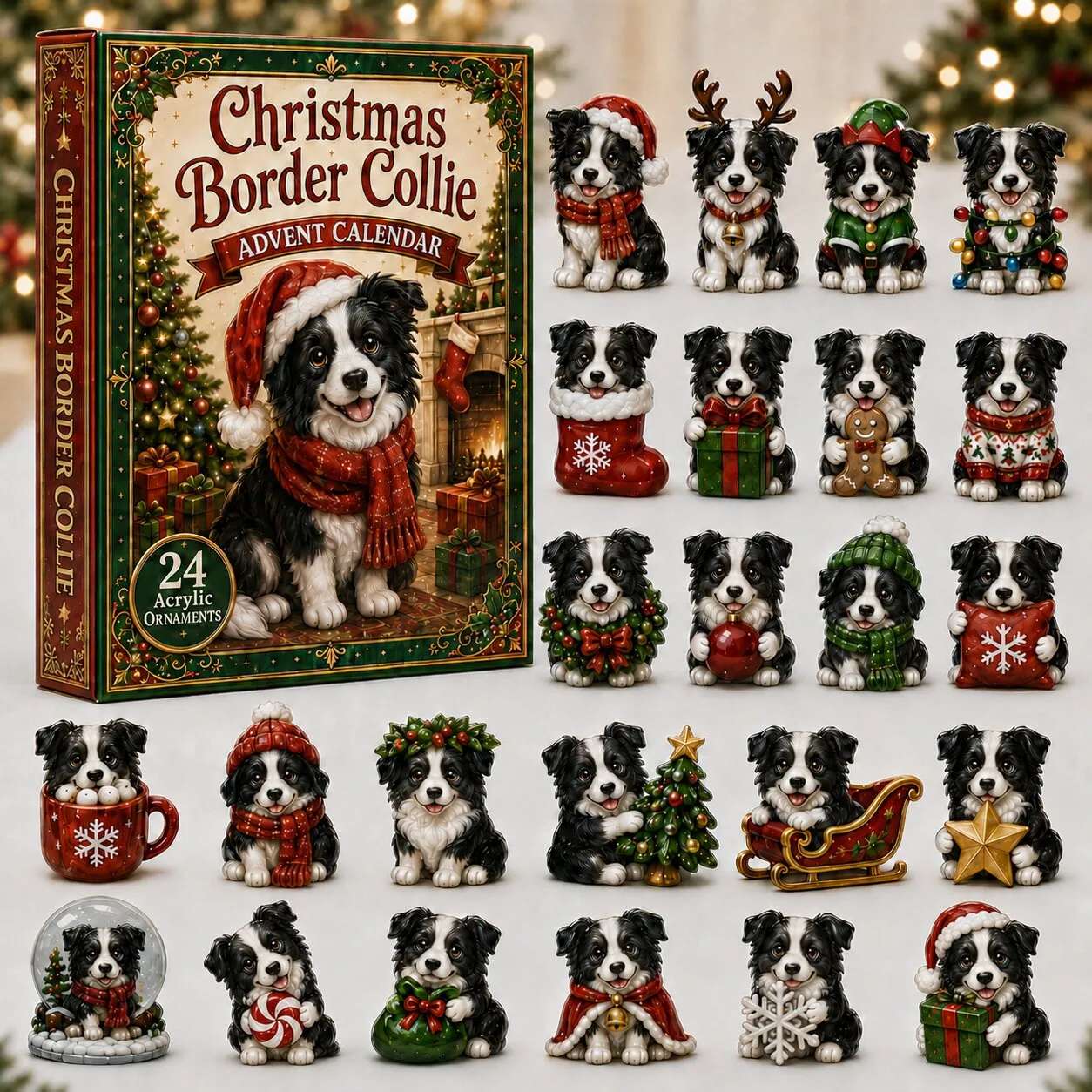 🐶 24-Day French Bulldog Christmas Advent Calendar-24 Unique Collectible Frenchie Characters with Different Outfits🎄✨