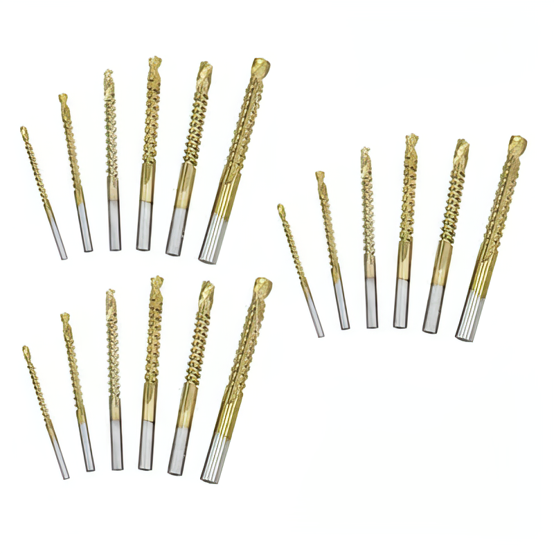 Drill Bit Set, Twist Drill Bits, Power Tool Accessories, 6Pcs Titanium Coated Carbon Steel Drill Bit Kit, 135° Split Point Straight Shank Anti-Walk Drilling Tools, Fully Ground Heat Resistant Bits
