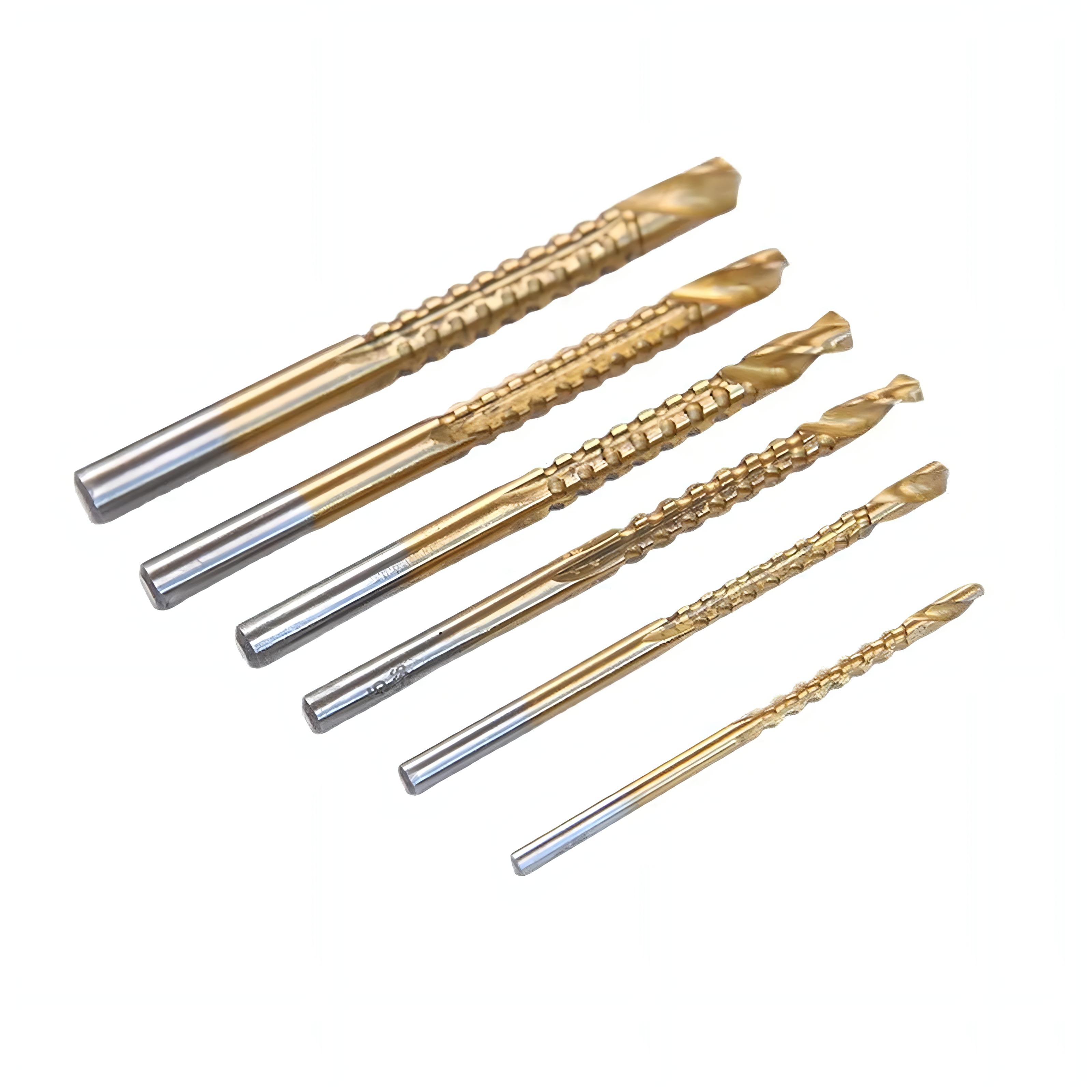 Drill Bit Set, Twist Drill Bits, Power Tool Accessories, 6Pcs Titanium Coated Carbon Steel Drill Bit Kit, 135° Split Point Straight Shank Anti-Walk Drilling Tools, Fully Ground Heat Resistant Bits