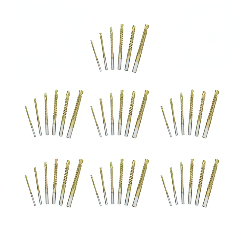 Drill Bit Set, Twist Drill Bits, Power Tool Accessories, 6Pcs Titanium Coated Carbon Steel Drill Bit Kit, 135° Split Point Straight Shank Anti-Walk Drilling Tools, Fully Ground Heat Resistant Bits