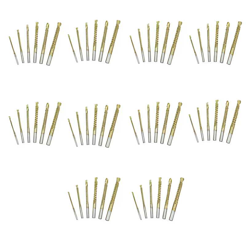 Drill Bit Set, Twist Drill Bits, Power Tool Accessories, 6Pcs Titanium Coated Carbon Steel Drill Bit Kit, 135° Split Point Straight Shank Anti-Walk Drilling Tools, Fully Ground Heat Resistant Bits