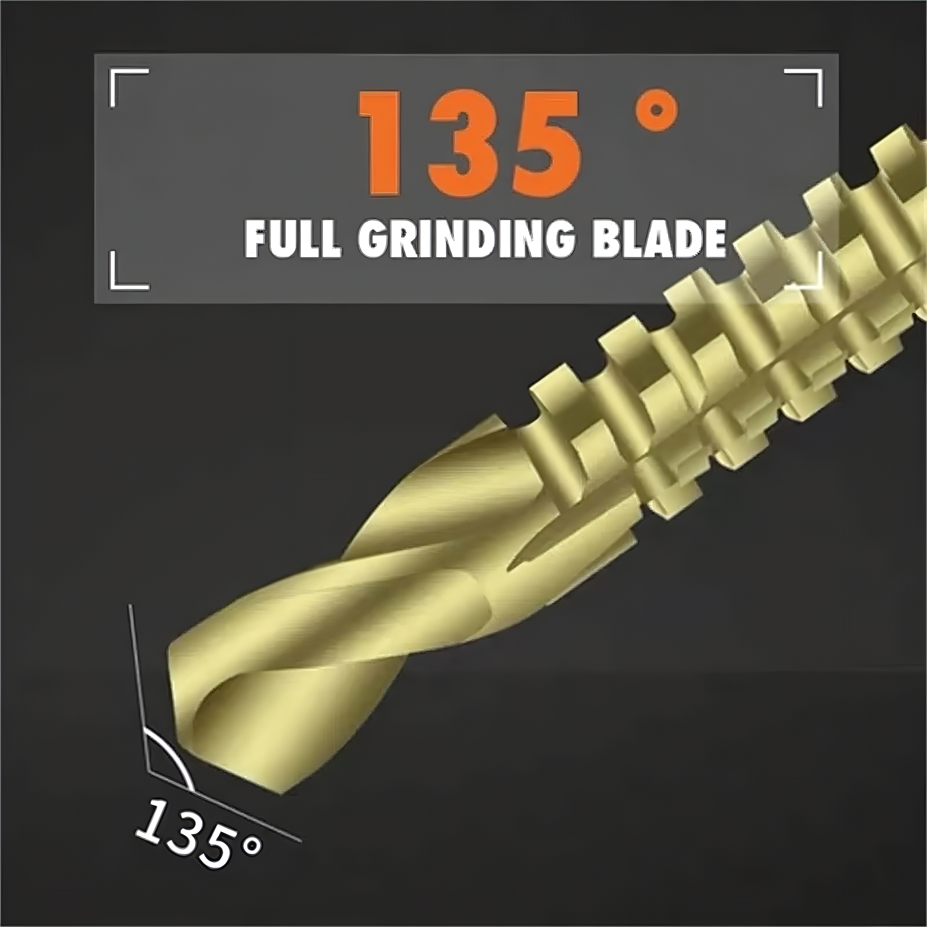 Drill Bit Set, Twist Drill Bits, Power Tool Accessories, 6Pcs Titanium Coated Carbon Steel Drill Bit Kit, 135° Split Point Straight Shank Anti-Walk Drilling Tools, Fully Ground Heat Resistant Bits