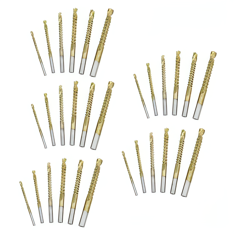 Drill Bit Set, Twist Drill Bits, Power Tool Accessories, 6Pcs Titanium Coated Carbon Steel Drill Bit Kit, 135° Split Point Straight Shank Anti-Walk Drilling Tools, Fully Ground Heat Resistant Bits