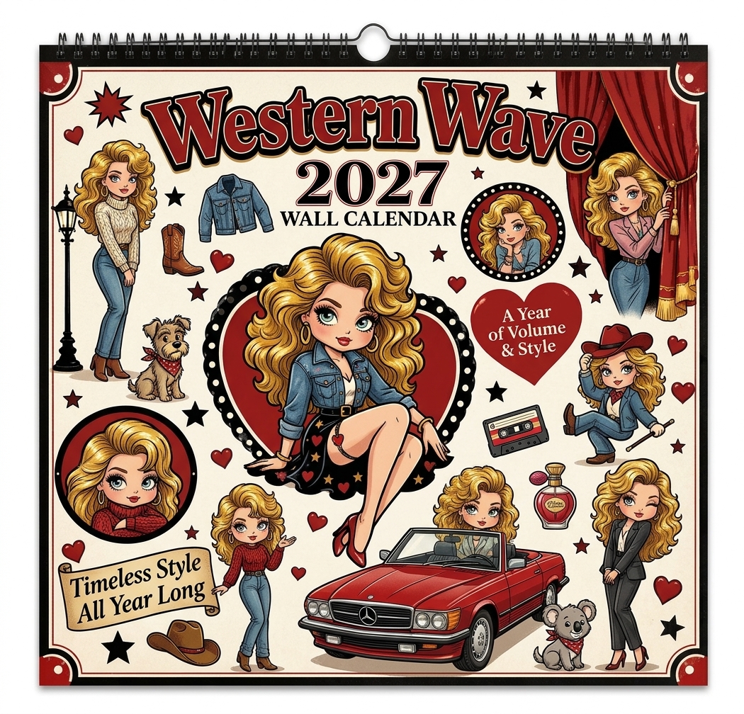 Western Wave 2027 Vintage Wall Calendar