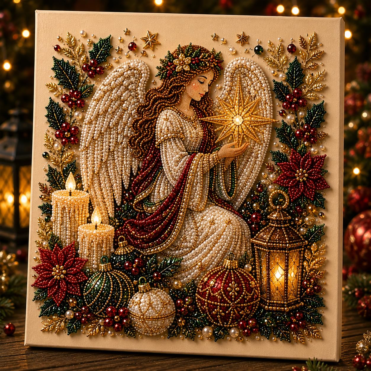DIY Jesus Pearl Art Kit, 5D Special Shape Diamond Painting for Adults, Religious Wall Art Frame, Christian Mosaic Craft Kit, Christ Pearl Gem Painting Crafts 10X10 Inch (Nativity of Jesus)