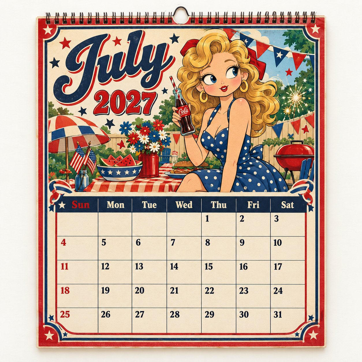 Western Wave 2027 Vintage Wall Calendar
