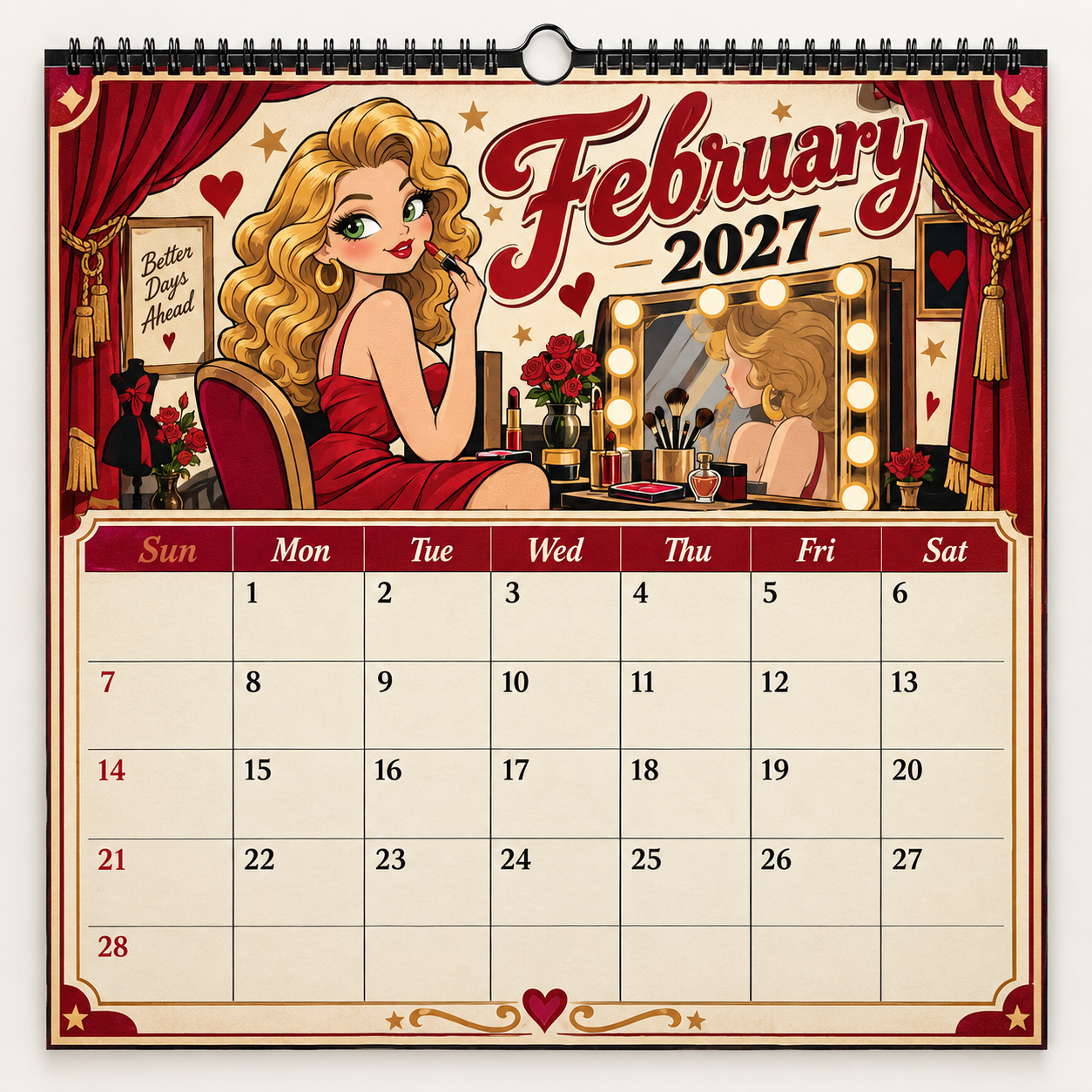 Western Wave 2027 Vintage Wall Calendar