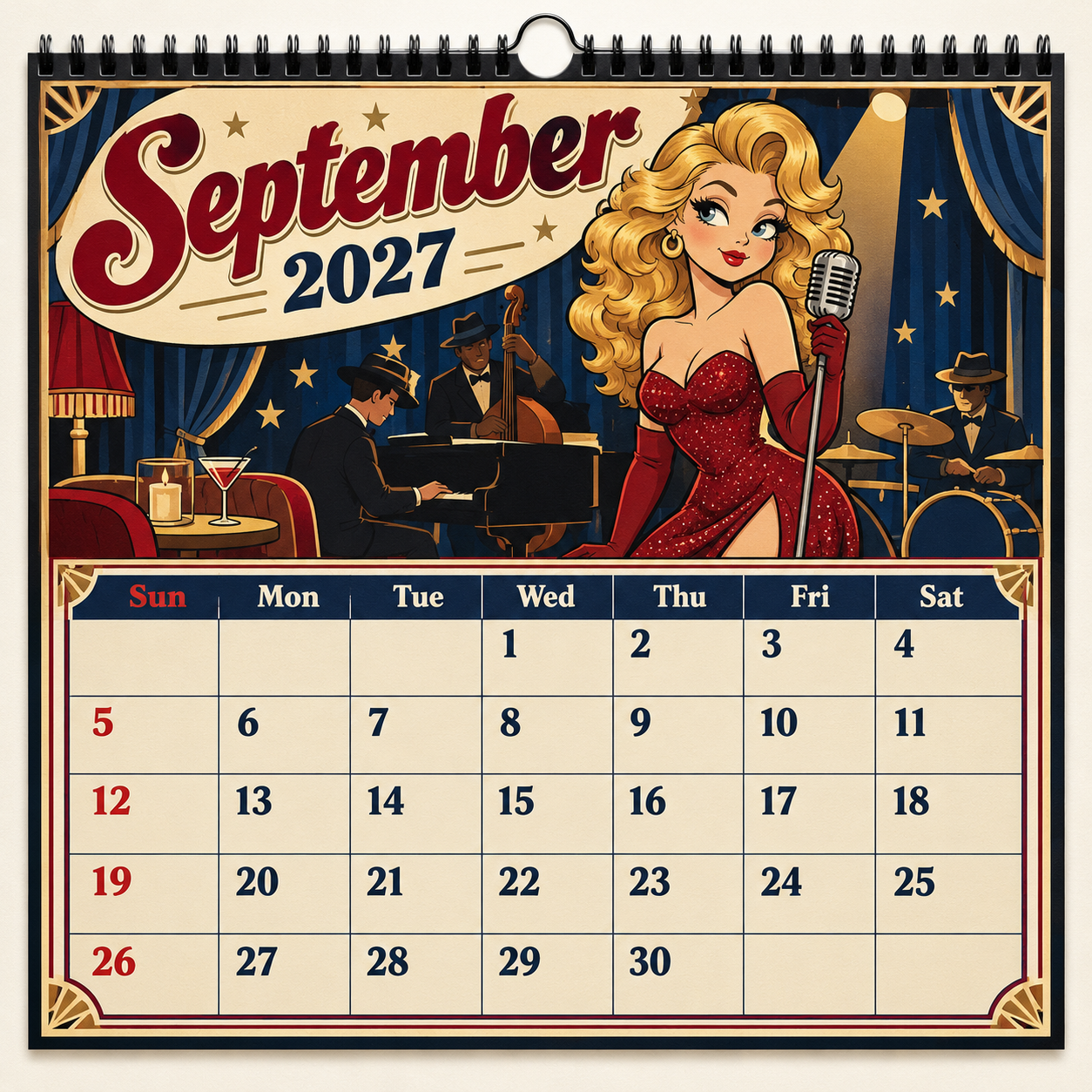 Western Wave 2027 Vintage Wall Calendar