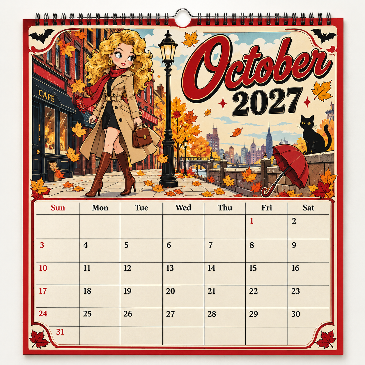Western Wave 2027 Vintage Wall Calendar