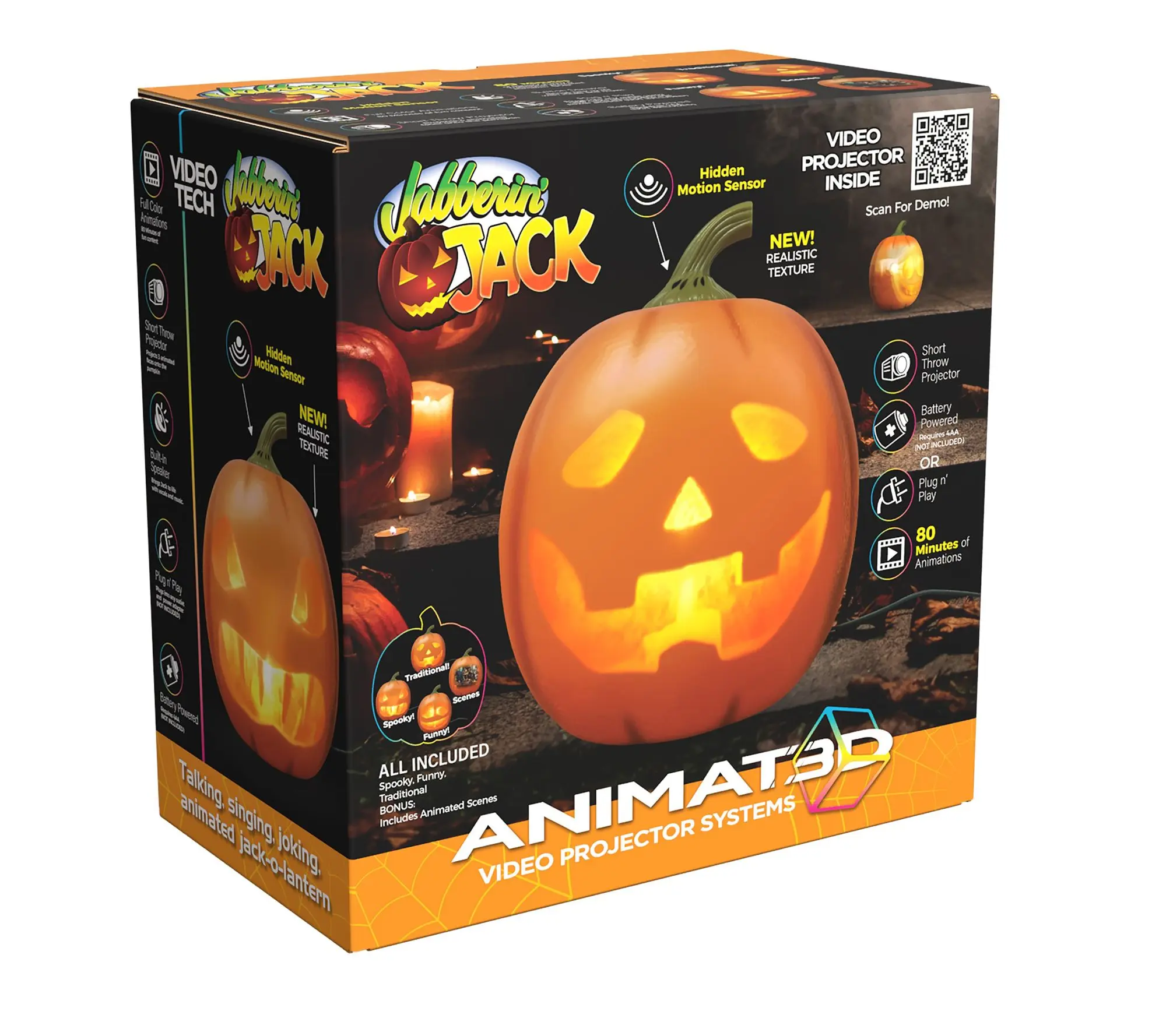 Animated Talking Singing 12" Halloween Pumpkin Audio Decoration