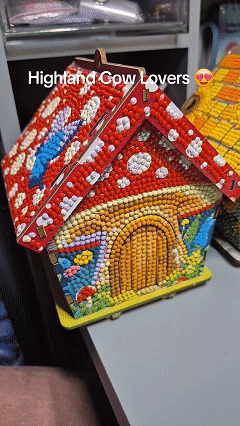 Sunflower Mushroom House Diamond Art Preview