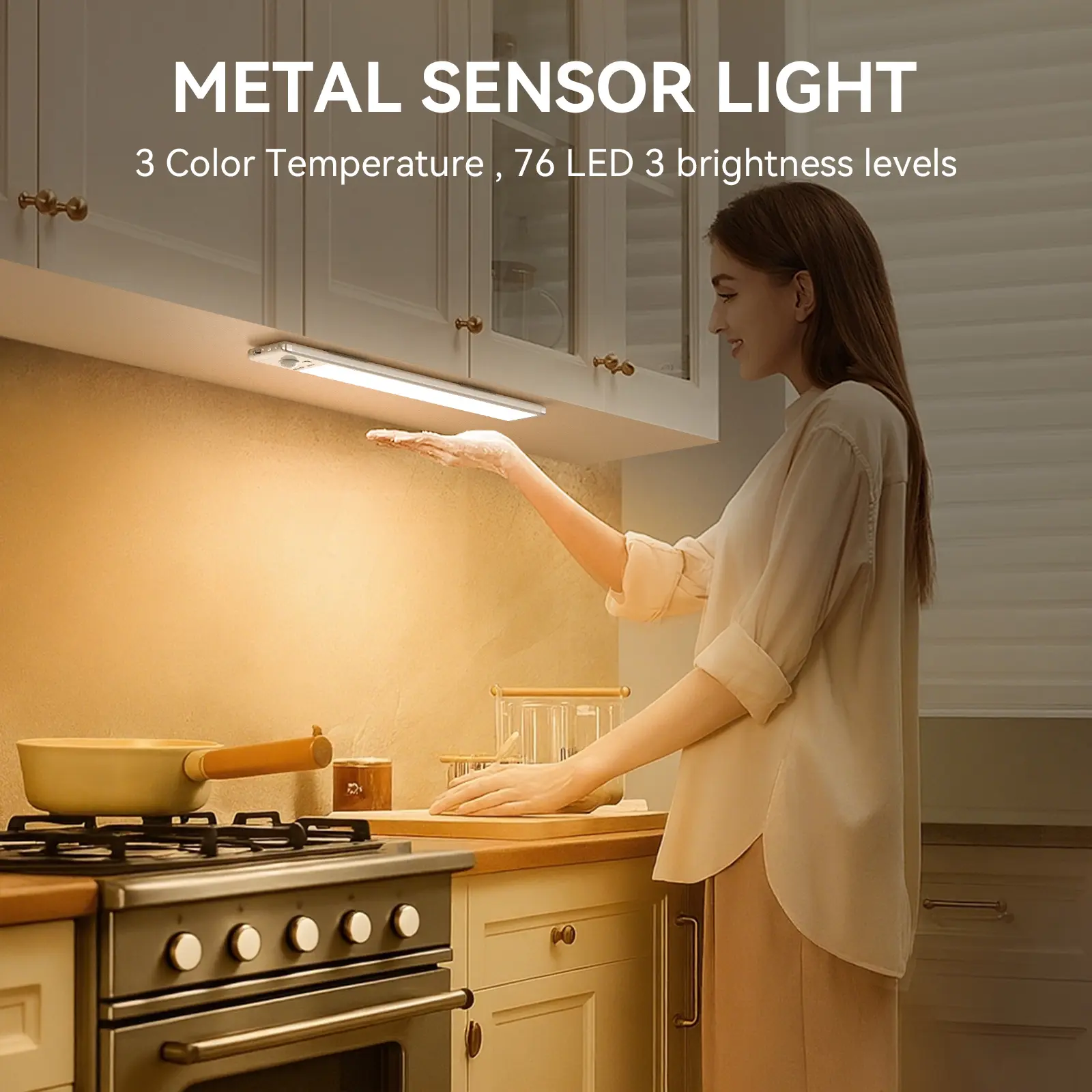 Motion Sensor Under Cabinet Lights - Dimmable & Rechargeable