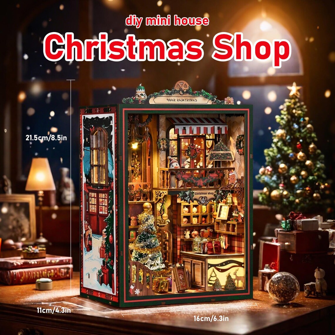 DIY Book Nook -  Christmas Shop